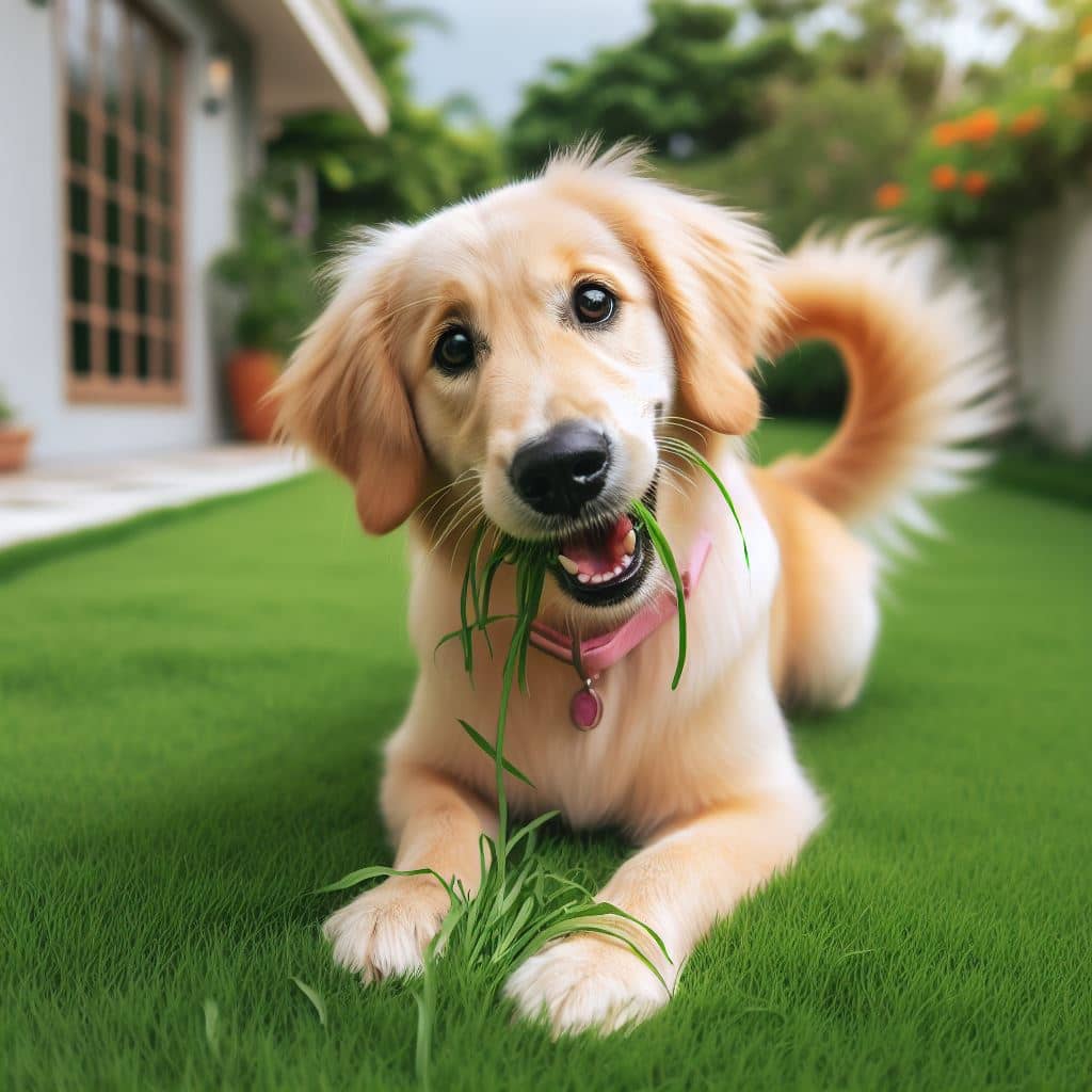 Is dogs eating grass bad?