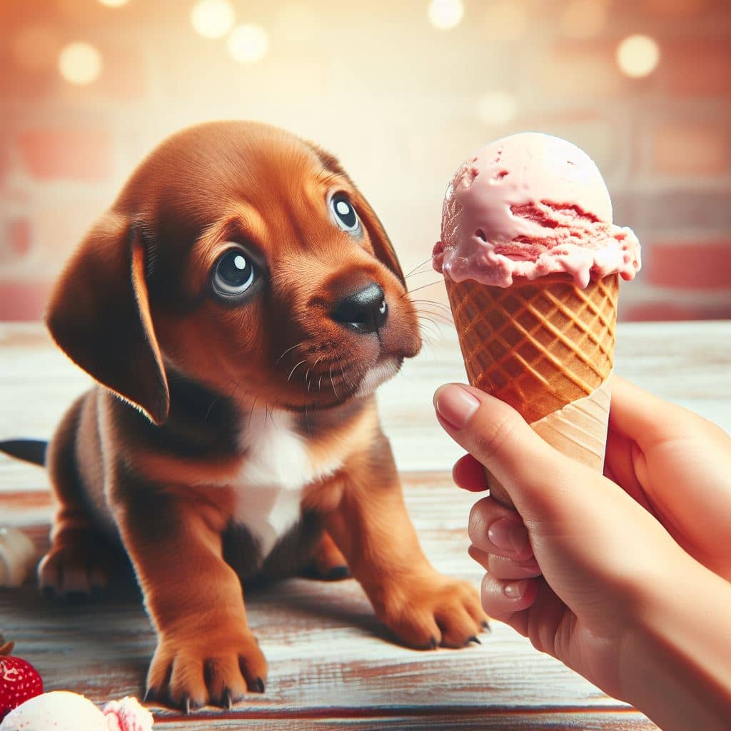 Can puppies eat ice cream?