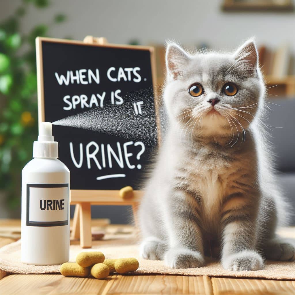 When cats spray is it urine